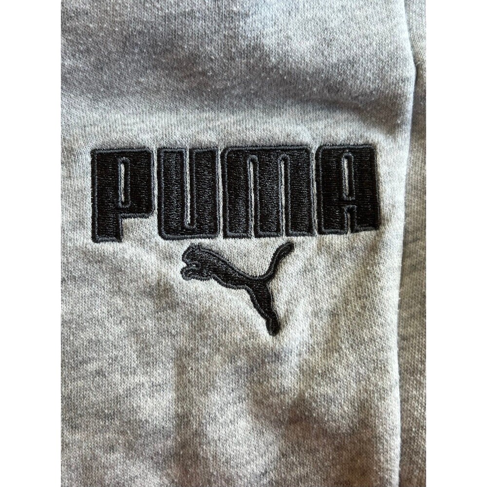 PUMA Youth Tech Fleece Jogger Size 10/12 Gray/Cream Color Good Condition